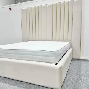 Luxury Gold Trim Bed with 80" High Headboard